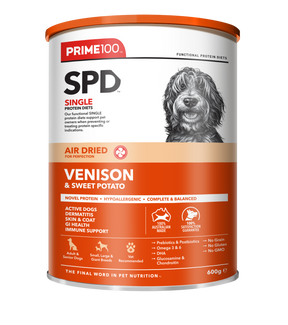 Prime100 SPD Air Dried Venison & Sweet Potato 600g - front