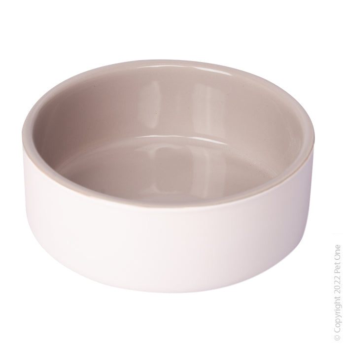Pet One Ceramic Pet Bowl Grey/White 800ml