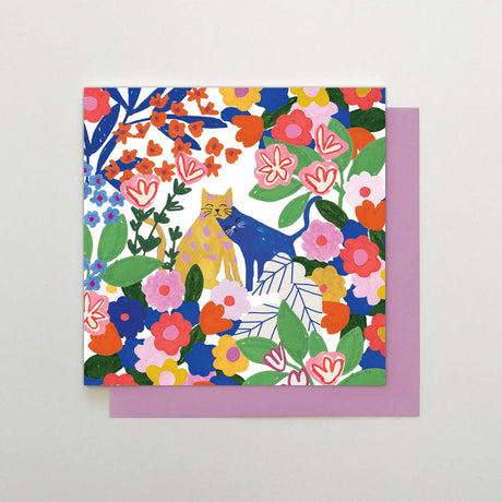 Stop The Clock Cats in Flowers Art Card