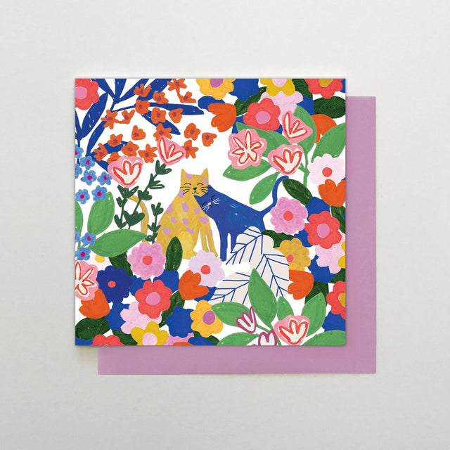 Stop The Clock Cats in Flowers Art Card