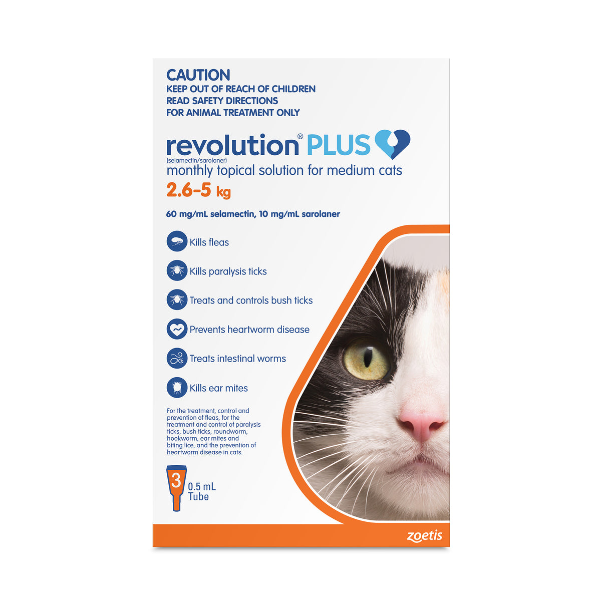 Revolution PLUS for Medium Cats 2.6-5kg Orange 3 Pack