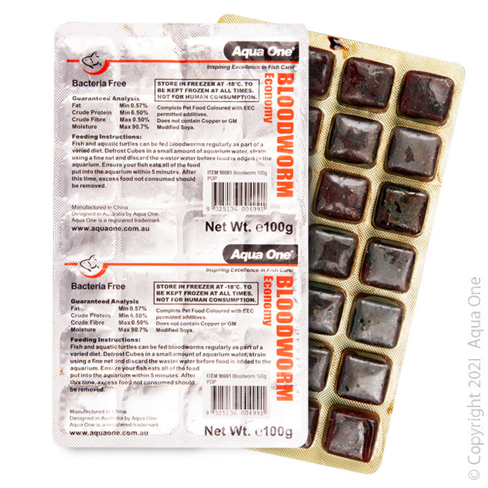 Aqua One Frozen Bloodworm Fish Food 100g