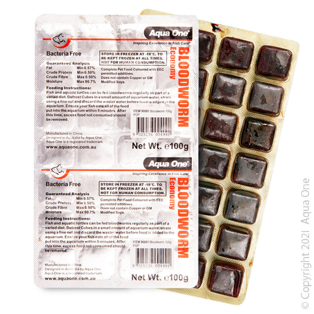 Aqua One Frozen Bloodworm Fish Food 100g