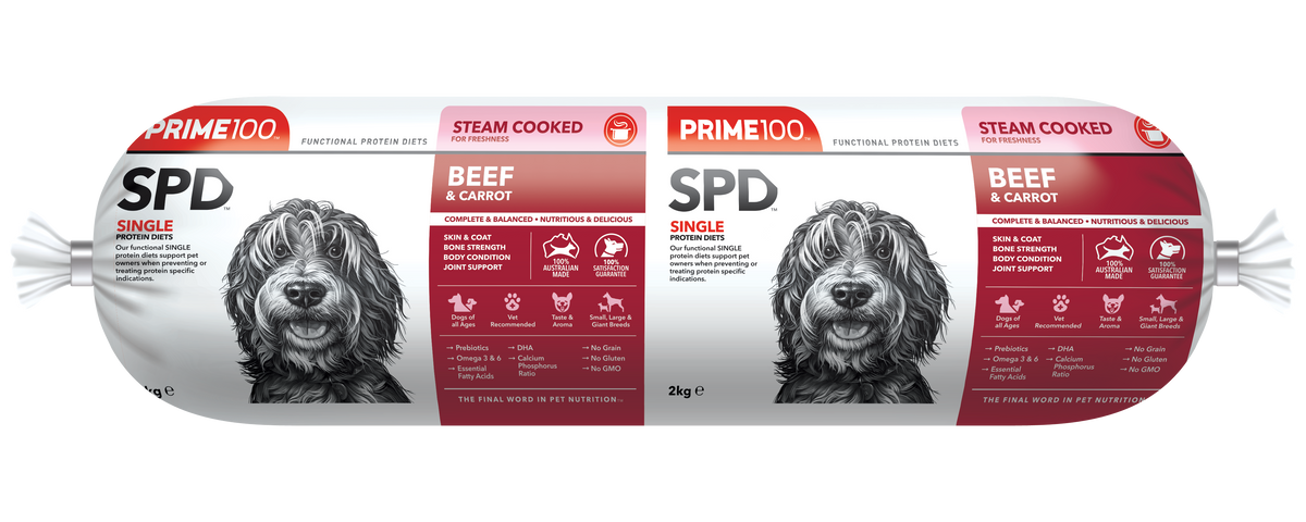 PRIME 100 BEEF AND CARROT ROLL 2KG