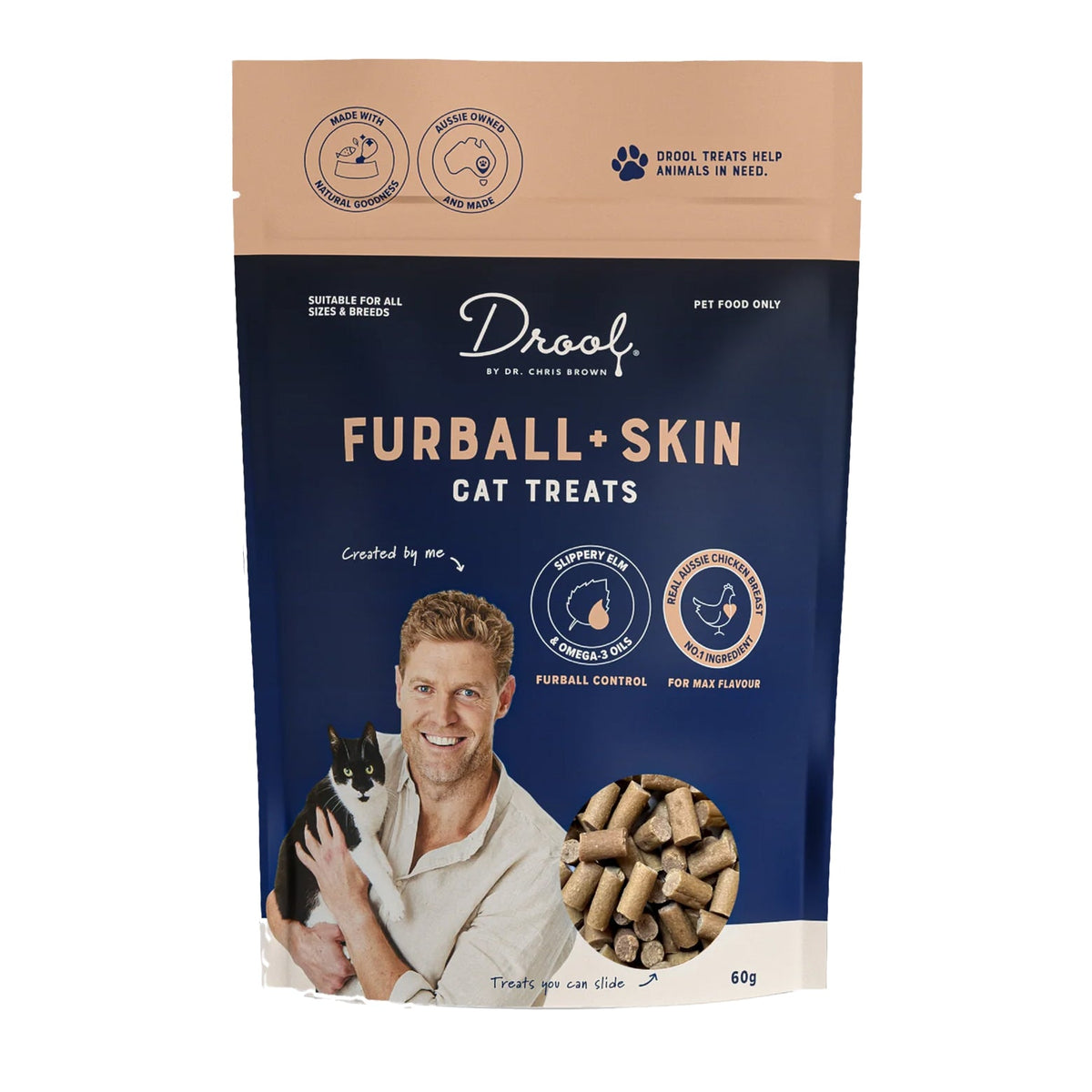 Drool Furball + Skin Cat Treats 60g