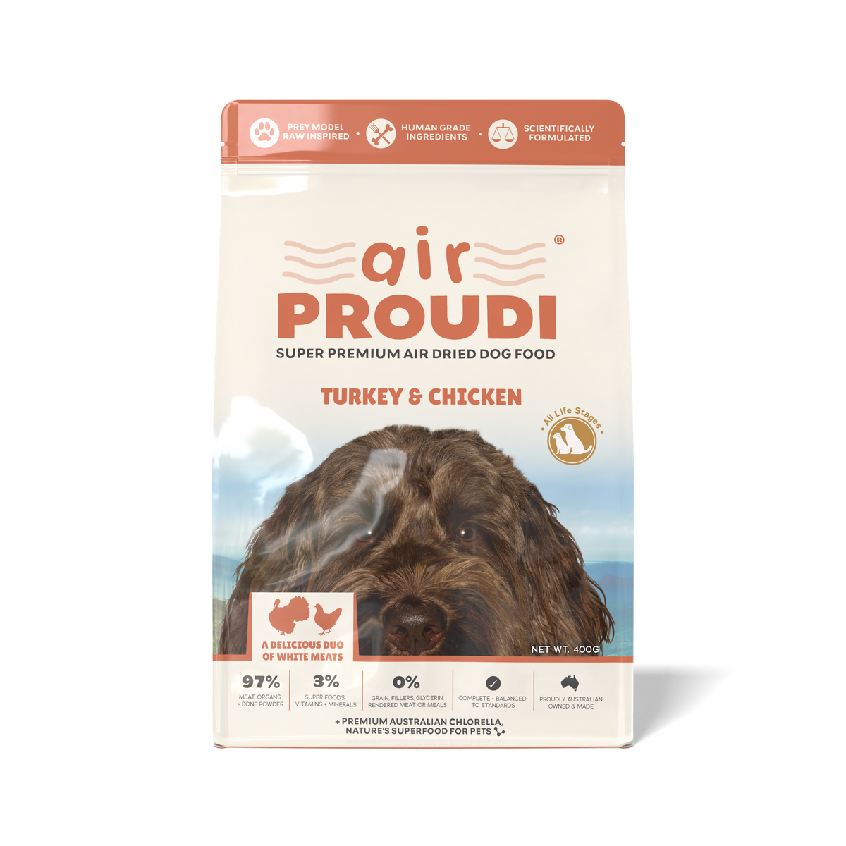 Air Proudi Turkey & Chicken for Dogs 400g