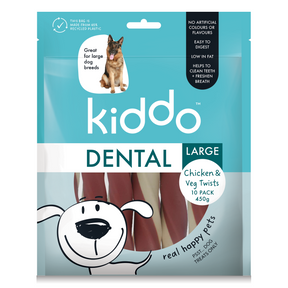 KIDDO Dental Chicken & Veg Twists Large 10 Pack