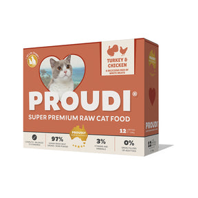Proudi Raw Turkey & Chicken Patties for Cats