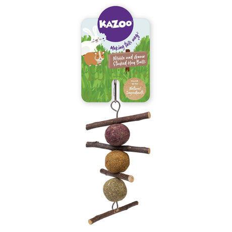 Kazoo Small Animal Nibble & Gnaw Stacked Hay Balls