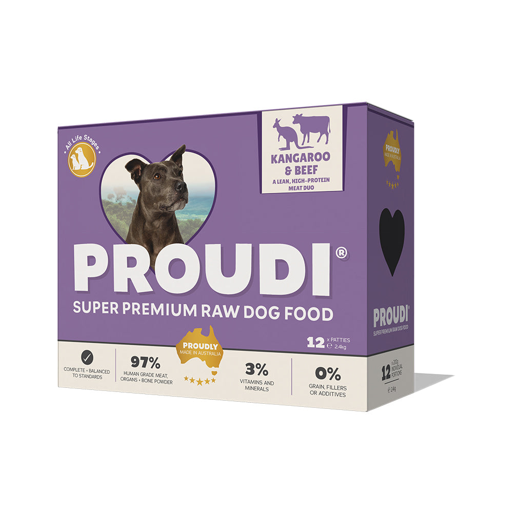 Proudi Raw Kangaroo & Beef Patties for Dogs