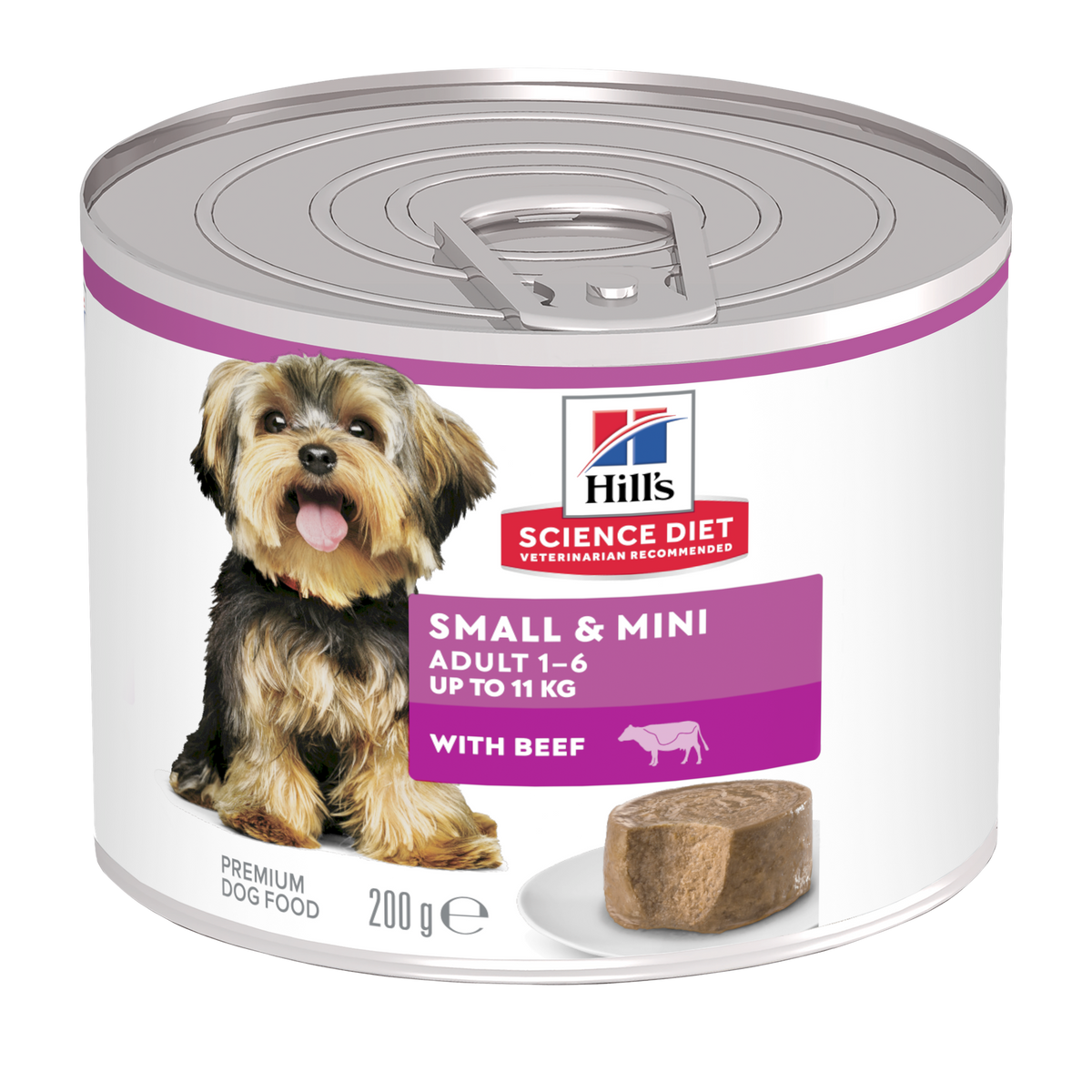 Hill's Science Diet Adult Small & Mini Mousse with Beef Canned Dog Food 200g