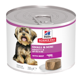 Hill's Science Diet Adult Small & Mini Mousse with Beef Canned Dog Food 200g