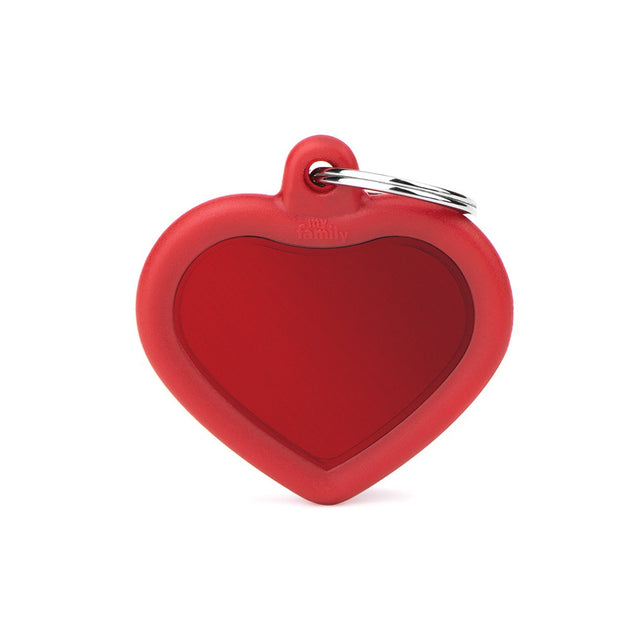 My Family Hush Heart ID Tag Red
