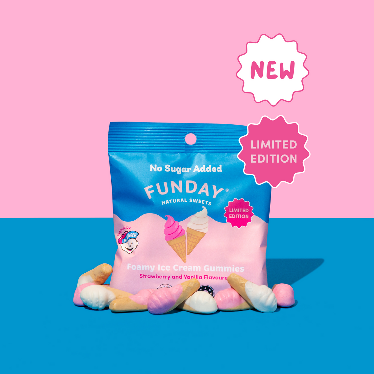Funday x Mr Whippy Strawberry & Vanilla Ice Cream Gummies 50g – Petcare ...