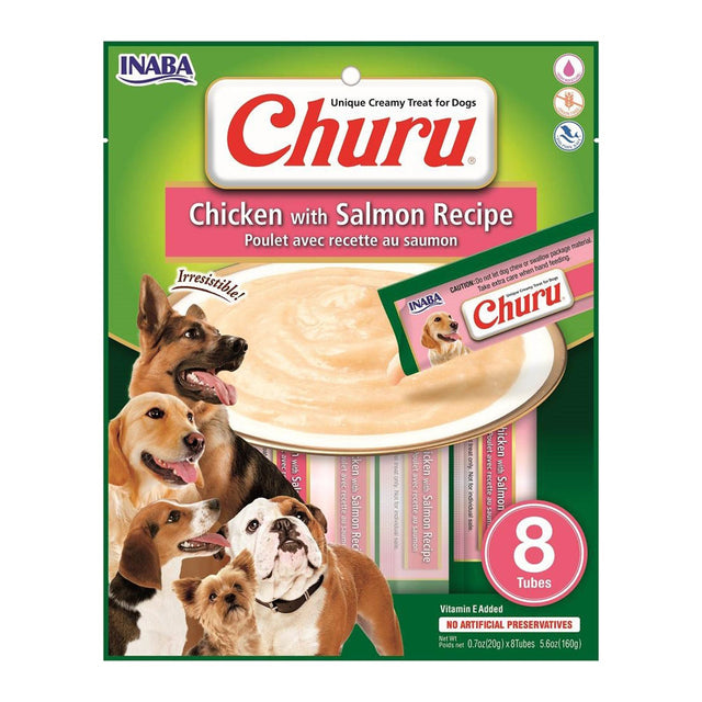 Inaba Churu Chicken with Salmon Dog Treats 8 Pack 160g