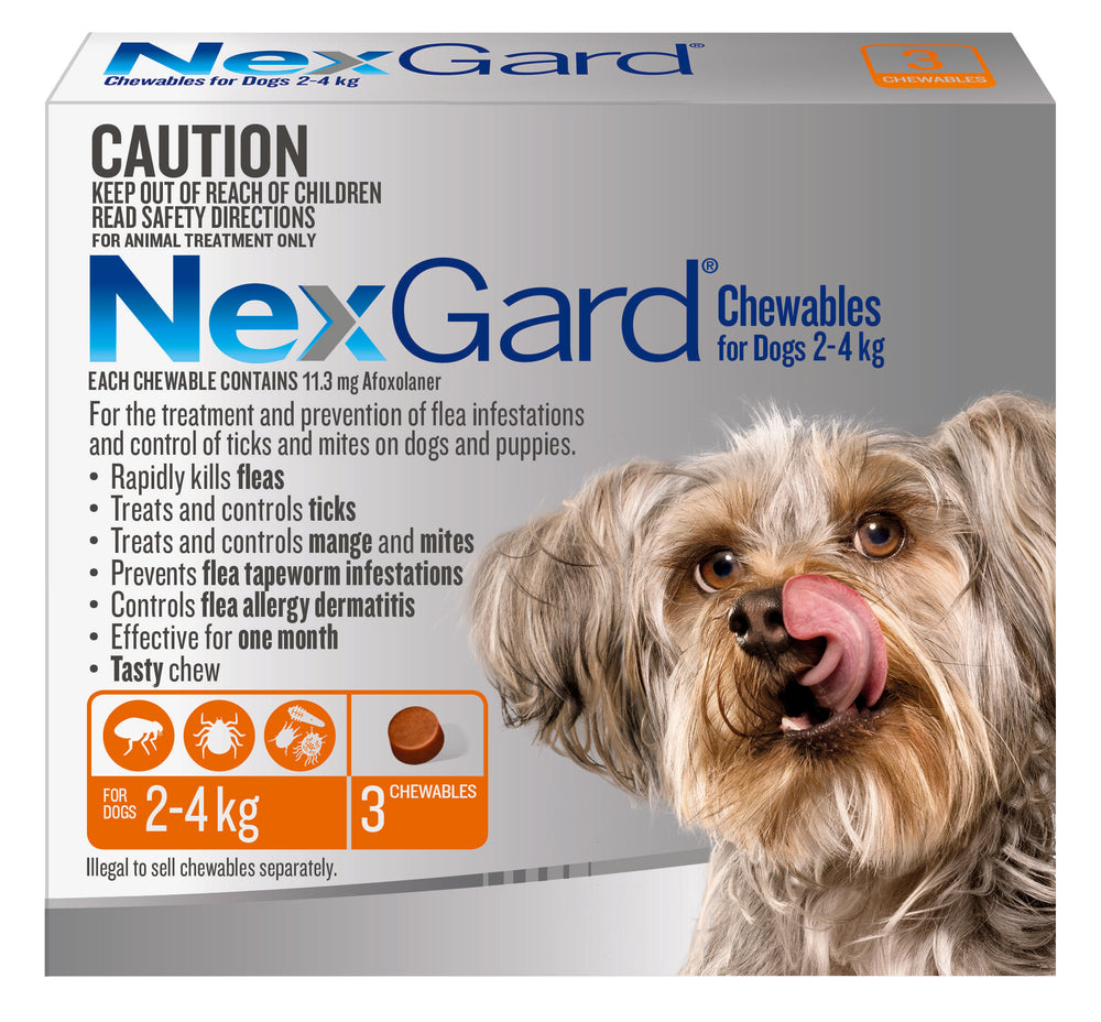 NexGard Chewables for Dogs 2-4kg 3 Pack
