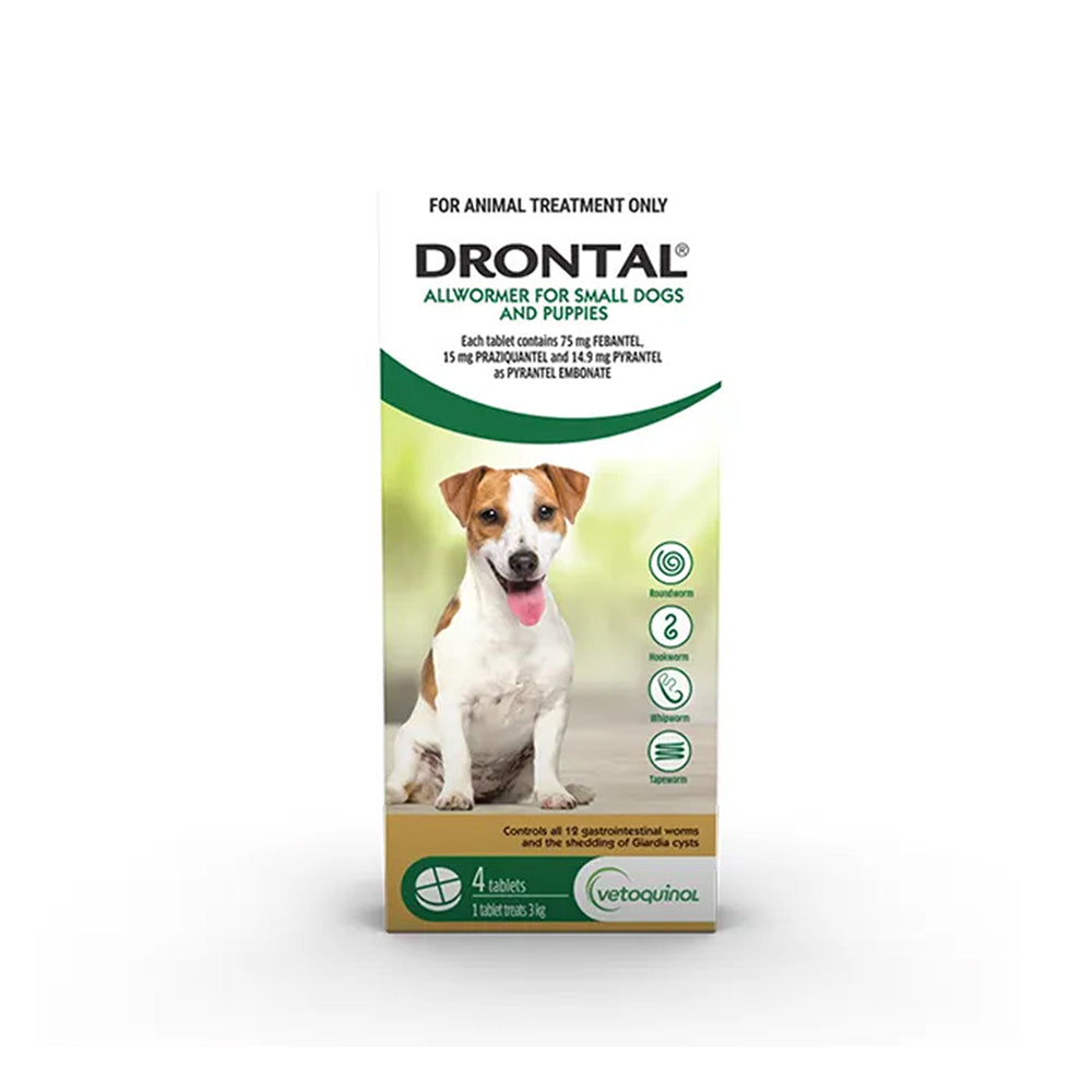 Drontal Allwormer Tablets for Small Dogs 3kg 4 Pack