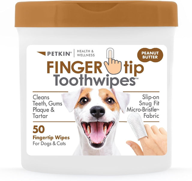 Petkin Fingertip Tooth Wipes Peanut Butter