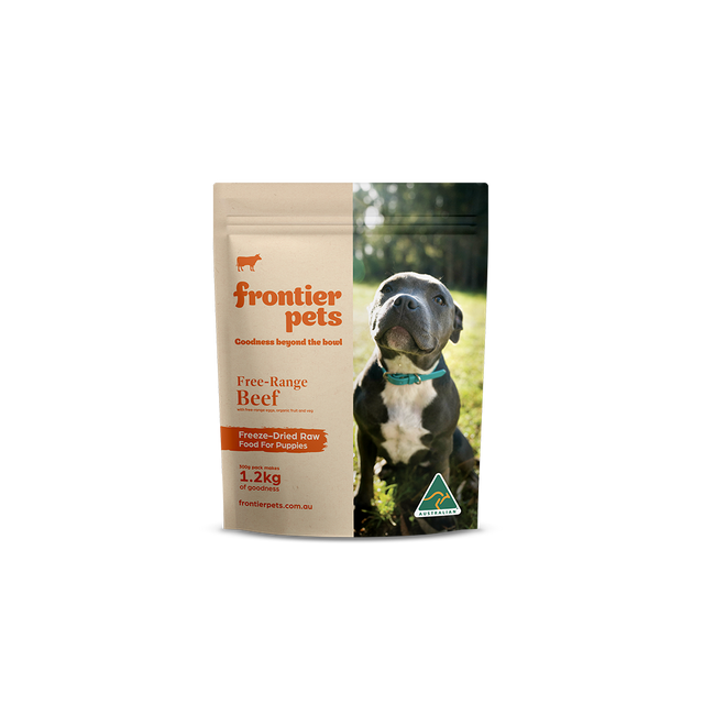 Frontier Pets Free-Range Beef Raw Freeze-Dried Puppy Food 300g