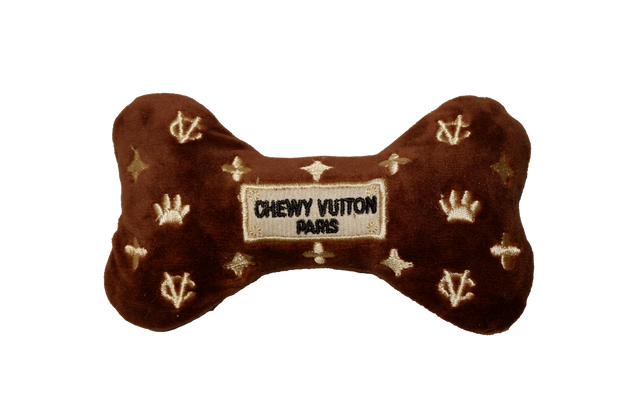 Romie brown bone plush dog toy