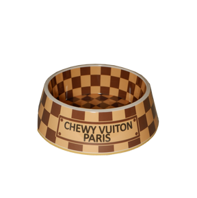 Romie Brown Vuiton Dog Bowl