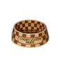 Romie Brown Vuiton Dog Bowl
