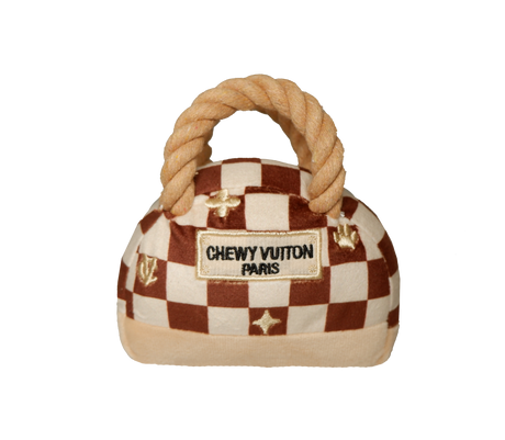 Romie Cream Vuiton Handbag Dog Toy