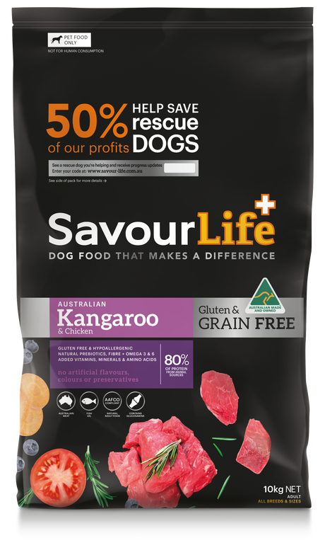 SavourLife Grain Free Adult Kangaroo & Chicken Dry Dog Food 10kg