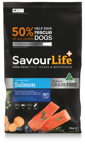 SavourLife Grain Free Adult Salmon Dry Dog Food 10kg