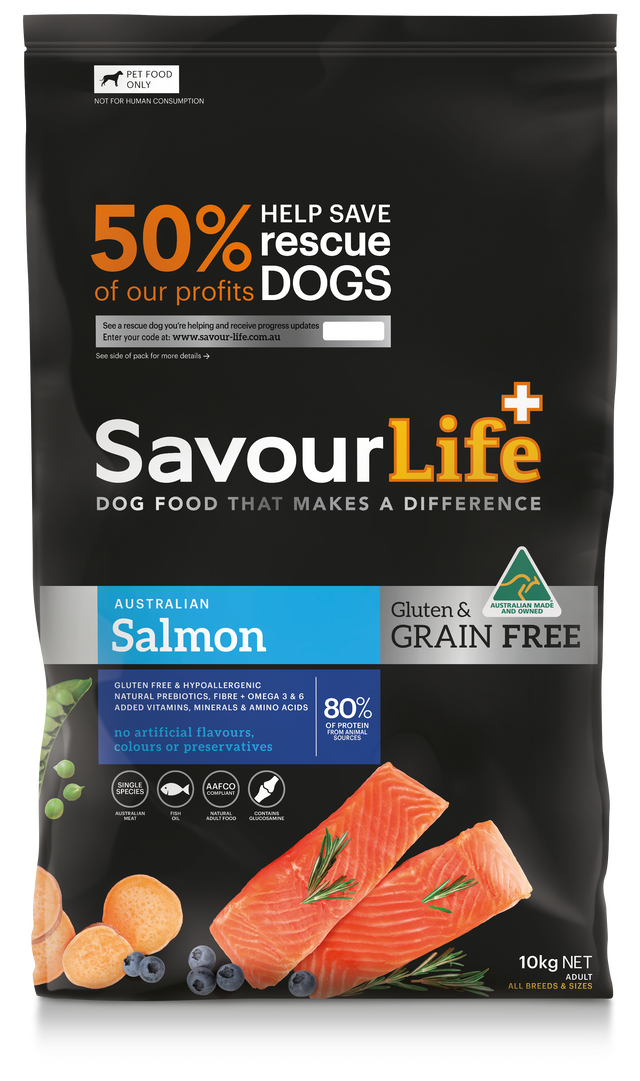 SavourLife Grain Free Adult Salmon Dry Dog Food 10kg