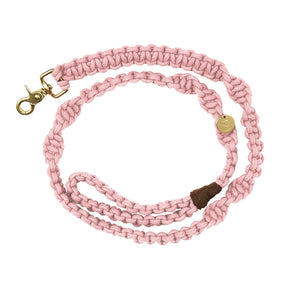 Sebastian Says Macramé Originals Dog Lead - Soft Pink