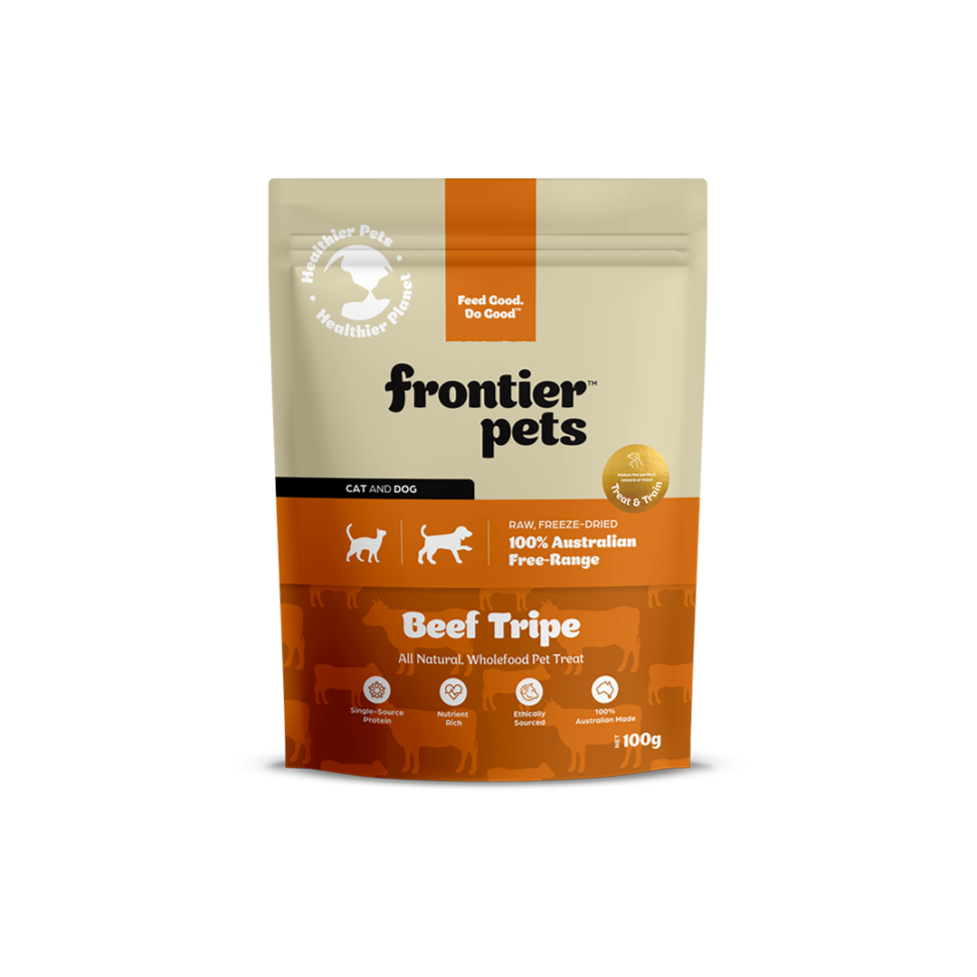 Frontier Pets Free-Range Beef Tripe Freeze-Dried Raw Treats 100g