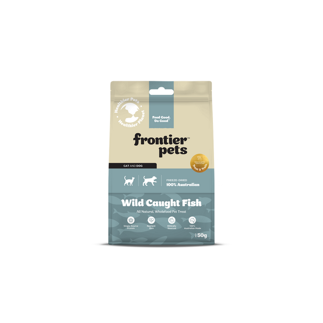 Frontier Pets Wild-Caught Whole Bait Fish Freeze-Dried Raw Treats 50g