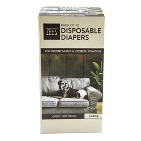 ZEEZ DISPOSABLE DOG DIAPERS L - 12pk