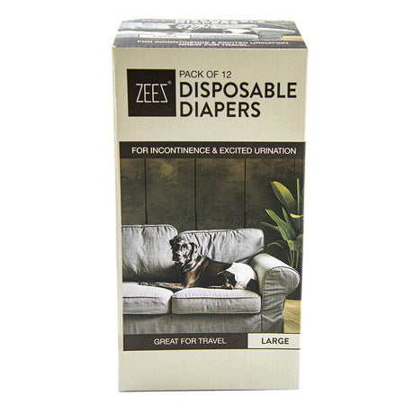 ZEEZ DISPOSABLE DOG DIAPERS L - 12pk