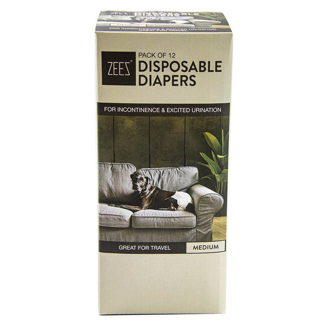 ZEEZ DISPOSABLE DOG DIAPERS M - 12pk