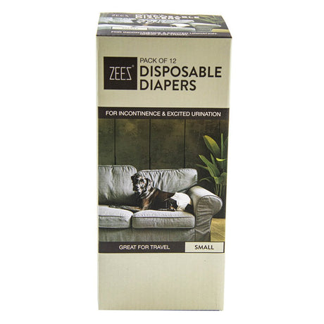 ZEEZ DISPOSABLE DOG DIAPERS S - 12pk