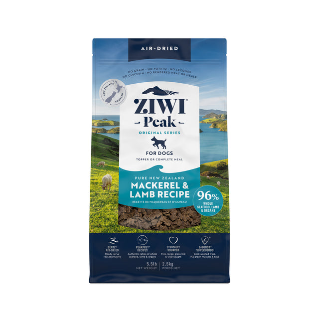 ZIWI Peak Air-Dried Mackerel & Lamb Dog Food 2.5kg