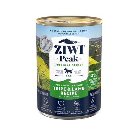ZIWI Peak Tripe & Lamb Wet Dog Food Can 390g