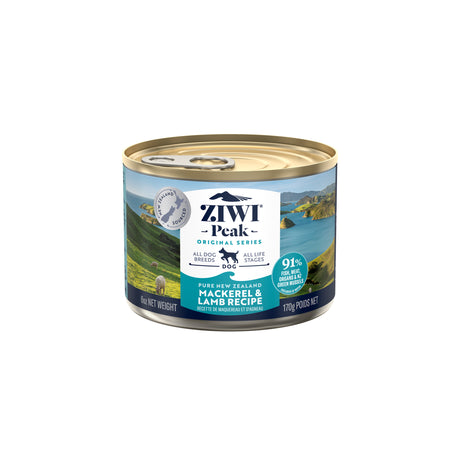 ZIWI Peak Mackerel & Lamb Wet Dog Food Can 170g