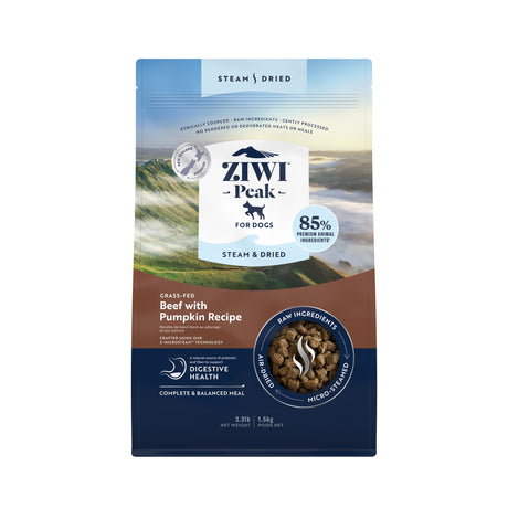 ZIWI Peak Steam & Dried Beef with Pumpkin Dog Food 1.5kg
